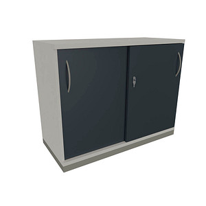 4260429765713 - fm Schiebetürenschrank Sidney 4260429765713 weiß lavagrau 1 Fachboden 1000 x 442 x 781 cm