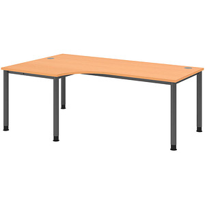 4032062310885 - HAMMERBACHER HS82 höhenverstellbarer Schreibtisch buche L-Form 5-Fuß-Gestell grau 2000 x 800 1200 cm 4032062310885 - HAMMERBACHER HS82 höhenverstellbarer Schreibtisch buche L-Form 5-Fuß-Gestell grau 2000 x 800 1200 cm
