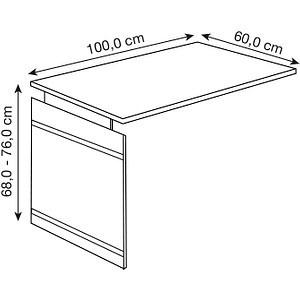 4044917427556 - Anbautisch Priola weiß weiß rechteckig 1000 x 600 x 680 - 760 cm 4044917427556 - Anbautisch Priola weiß weiß rechteckig 1000 x 600 x 680 - 760 cm