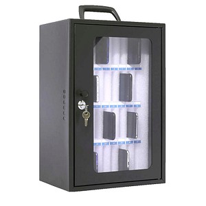 pavo Handygarage abschließbar 8024896 dunkelgrau, transparent, weiß 8024896 29,5 x 20,5 x 44,5 cm