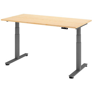 4032062306758 - HAMMERBACHER XDSM16 elektrisch höhenverstellbarer Schreibtisch ahorn rechteckig T-Fuß-Gestell grau 1600 x 800 cm 4032062306758 - HAMMERBACHER XDSM16 elektrisch höhenverstellbarer Schreibtisch ahorn rechteckig T-Fuß-Gestell grau 1600 x 800 cm