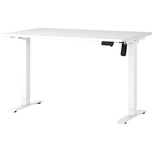 4005949802216 - GERMANIA Profi 30 höhenverstellbarer Schreibtisch weiß rechteckig T-Fuß-Gestell weiß 1200 x 800 cm