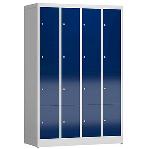 4061815857179 - Schließfachschrank ClassiX enzianblau lichtgrau X-520441 16 Schließfächer 1185 x 500 x 1800 cm 4061815857179 LÜLLMANN