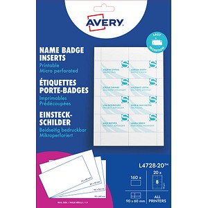 5014702001222 - Name Badges Printable inserts - name badge cards - 160 card(s) - 60 x 90 mm - 190 g m² 5014702001222 - Name Badges Printable inserts - name badge cards - 160 card(s) - 60 x 90 mm - 190 g m²