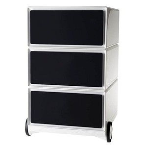 3660141932829 - Rollcontainer EasyBox EBGHX301 Kunststoff schwarz weiß 3 normale Schubladen 3660141932829 PAPERFLOW