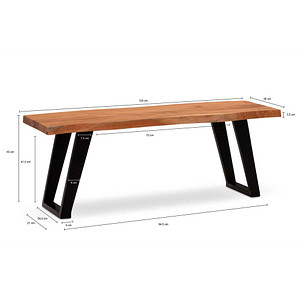 4251757721946 - Garderobenbank Akazie Massivholz 120 cm Sitzbank Baumkante Flurbank 4251757721946 - Garderobenbank Akazie Massivholz 120 cm Sitzbank Baumkante Flurbank