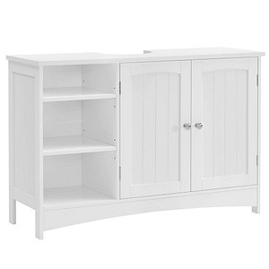 0194343031125 - Songmics - vasagle Waschbeckenunterschrank Unterschrank Badezimmerschrank 30 x 90 x 60 cm 2 Türen offene Fächer höhenverstellbare Ablagen - Weiß 0194343031125 - Songmics - vasagle Waschbeckenunterschrank Unterschrank Badezimmerschrank 30 x 90 x 60 cm 2 Türen offene Fächer höhenverstellbare Ablagen - Weiß