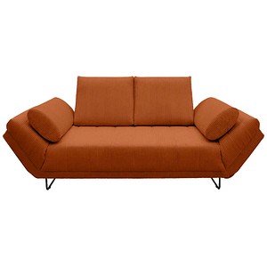 DOMO Collection 2-Sitzer Funktionssofa terra schwarz Stoff 210,0 x 97,0 x 95,0 cm, 1 St.