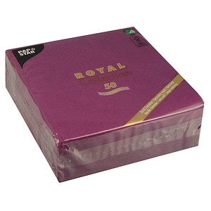 4002911108208 - Servietten Royal Collection 400 x 400 mm mit ¼-Falz kompostierbar FSC®-zertifiziertes Papier in Stoffoptik lila 5 x 50 Stück