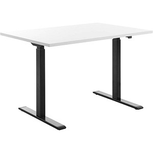4014296860510 - Sitz-Steh-Schreibtisch E-Table TTS12080SW elektrisch höhenverstellbar 70-120cm (H) 120cmx80cm (BxT) rechteckig weiß   Schwar