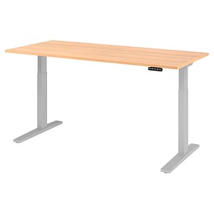 4032062182475 - Sitz-Steh-Schreibtisch VXMKA19 E S elektrisch höhenverstellbar 70 - 120cm (H) 180cmx80cm (BxT) rechteckig eiche   Silber 403