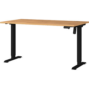 4005949802339 - GERMANIA PROFI 20 Elektronisch höhenverstellbarer Schreibtisch 140 (B) x 80 (T) x 118 (H) cm Schwarz Enkel Eiche Nachbildung