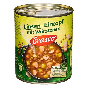 Erasco Linsen mit Würstchen Eintopf 800,0 g, 1 St.