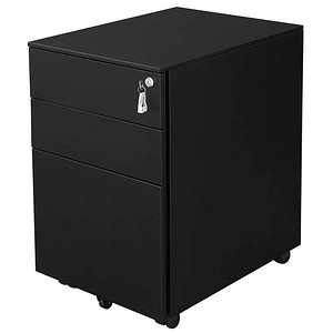 SONGMICS Rollcontainer schwarz 3 Auszüge 39,0 x 52,0 x 60,0 cm