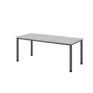 4032062310755 - HAMMERBACHER HS19 höhenverstellbarer Schreibtisch beton rechteckig 4-Fuß-Gestell grau 1800 x 800 cm