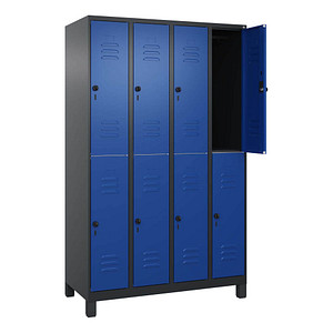 4068427432626 - Spind Classic Plus enzianblau schwarzgrau 080310-40 S10136 8 Schließfächer 1200 x 500 x 1950 cm 4068427432626 C+P-Möbel