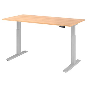 4032062182406 - Sitz-Steh-Schreibtisch VXMKA16 E S elektrisch höhenverstellbar 70 - 120cm (H) 160cmx80cm (BxT) rechteckig eiche   Silber 403