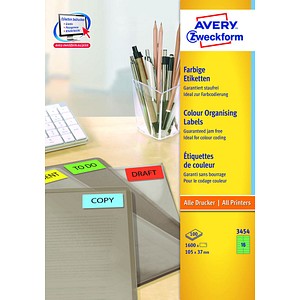 4004182034545 - Etiketten GRÜN 3454 105 x 37 mm 4004182034545 Zweckform 1600 Stück