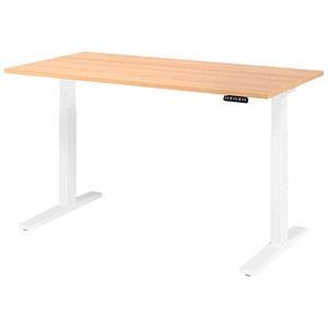 4032062190876 - HAMMERBACHER XMKA16 elektrisch höhenverstellbarer Schreibtisch eiche rechteckig C-Fuß-Gestell weiß 1600 x 800 cm 4032062190876 - HAMMERBACHER XMKA16 elektrisch höhenverstellbarer Schreibtisch eiche rechteckig C-Fuß-Gestell weiß 1600 x 800 cm