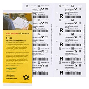 Deutsche Post 4,85 € Einschreibenmarken "Rückschein" 1852 selbstklebend, 10 St.