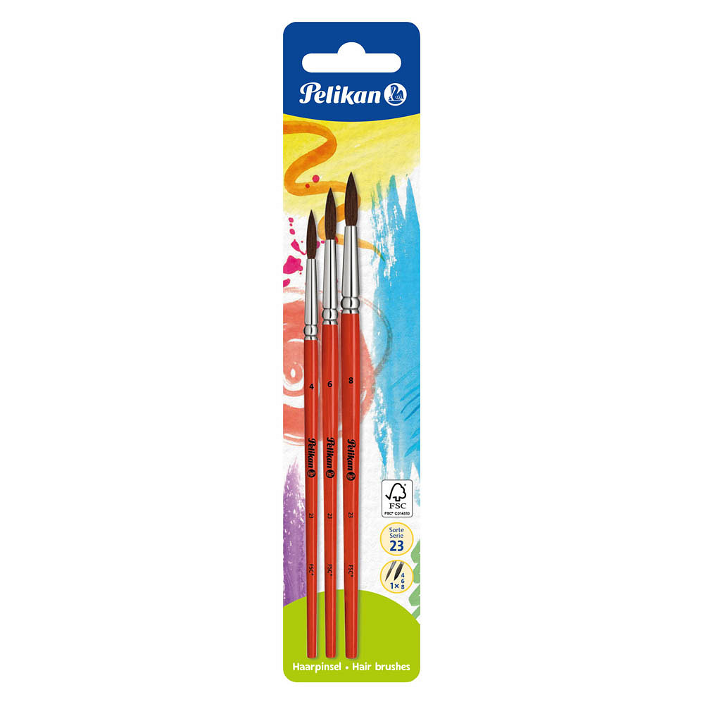 PARTY DISCOUNT Schmink-Pinsel-Set – 3 Kurze Kosmetikpinsel Extra Weich | Ideal Für Karneval & Halloween
