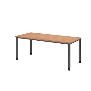 4032062310762 - HAMMERBACHER HS19 höhenverstellbarer Schreibtisch nussbaum rechteckig 4-Fuß-Gestell grau 1800 x 800 cm