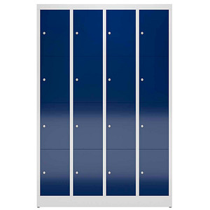 4061815857179 - Schließfachschrank ClassiX enzianblau lichtgrau X-520441 16 Schließfächer 1185 x 500 x 1800 cm 4061815857179 LÜLLMANN