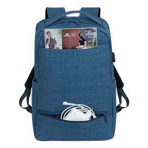 Rivacase Rucksack speziell für Gamer perfekt für Businesstrips und Reisen für Laptop bis 17.3 Zoll (Blau)