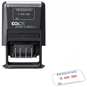 9004362555865 - Datumstempel mit Text Eingang Printer S 260 L1 N selbstfärbend blau rot blau rot ohne Logo 1 St