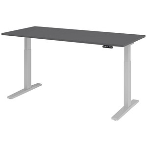 4032062323717 - XMKA19 elektrisch höhenverstellbarer Schreibtisch grafit rechteckig C-Fuß-Gestell silber 1800 x 800 cm 4032062323717 - XMKA19 elektrisch höhenverstellbarer Schreibtisch grafit rechteckig C-Fuß-Gestell silber 1800 x 800 cm