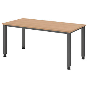 4032062311158 - HAMMERBACHER QS16 höhenverstellbarer Schreibtisch eiche rechteckig 4-Fuß-Gestell grau 1600 x 800 cm