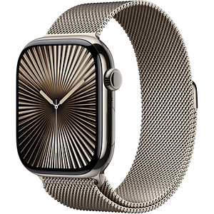 Apple Watch Series 10 46 mm Titan (GPS+Cellular) Milanaise Armband S/M  natur