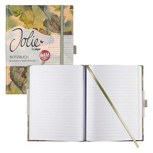 4004360773839 - SIGEL Notizbuch  Jolie® ca DIN A5 liniert gelb grün braun Hardcover 192 Seiten 1 St