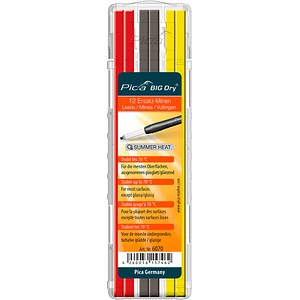 4260056157462 - Pica Marker - Pica - big Dry Ersatzminen Set Sommer-Minen Graphit for all Rot Gelb - 6070