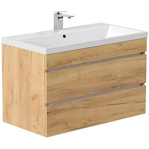 4251982673744 - POSSEIK Waschbecken mit Unterschrank FELLINI 90 eiche gold 900 x 480 x 584 cm