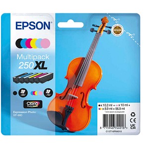 EPSON 250XL (Violine) mehrfarbig Druckerpatronen, 6er-Set