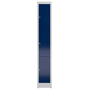 4061815856653 - Schließfachschrank ClassiX enzianblau lichtgrau X-520311 3 Schließfächer 310 x 500 x 1800 cm 4061815856653 LÜLLMANN