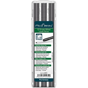 4260056155390 - Big Dry Steinnhauer Bleistiftminen für Zimmermannsbleistift mit Druckmechanismus grau 10H 20 - 50 mm 4260056155390 12 Stück 4260056155390 - Big Dry Steinnhauer Bleistiftminen für Zimmermannsbleistift mit Druckmechanismus grau 10H 20 - 50 mm 4260056155390 12 Stück