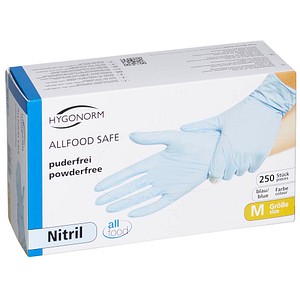 HYGONORM unisex Einmalhandschuhe ALLFOOD SAFE blau Größe M 250 St.