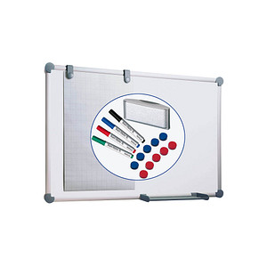 4002390032483 - Whiteboard 2000 MAULpro 90 x 60cm kunststoffbeschichtet Aluminiumrahmen inkl Marker   Magnete + Schwamm