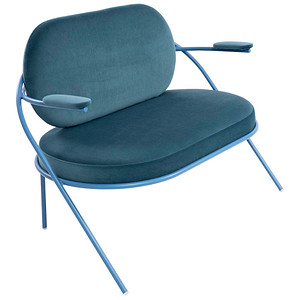 PAPERFLOW 2-Sitzer Sofa SATURNE blau Stoff