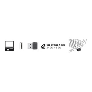 4043619124619 - USB 20 Dual Band WLAN ac a b g n Nano Stick - Netzwerkadapter - USB 20