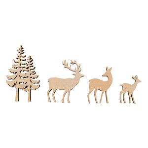 4006166815027 - Holz-Streudeko natur Wald mit Bewohner 4 St