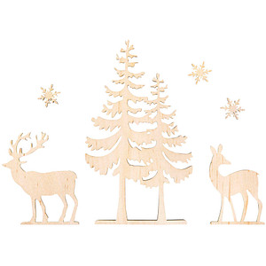 4006166017339 - Holzmotive Baum Hirsch Schneeflocken 6-teilig 4006166017339 - Holzmotive Baum Hirsch Schneeflocken 6-teilig