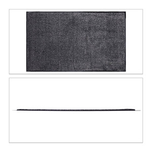 4052025958107 - Schmutzfangmatte grau Fußmatte Innen Schmutzmatte groß Fußabtreter dünn Türmatte 90x150 cm schwarz-grau - Relaxdays