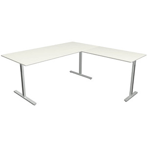 4044917442399 - Schreibtisch Form 1 11013110 65-130cm (H) 180x80cm (BxT) rechteckig weiß silber 4044917442399 Kerkmann 4044917442399 - Schreibtisch Form 1 11013110 65-130cm (H) 180x80cm (BxT) rechteckig weiß silber 4044917442399 Kerkmann
