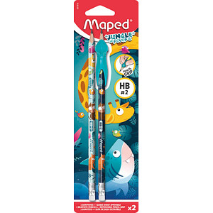 maped JUNGLE fever Bleistifte HB hellblau, dunkelblau mit Radierer, 2 St.