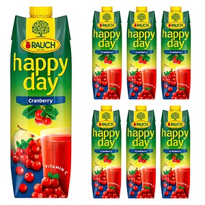 happy day Fruchtnektar Cranberry 6x 1,0 l