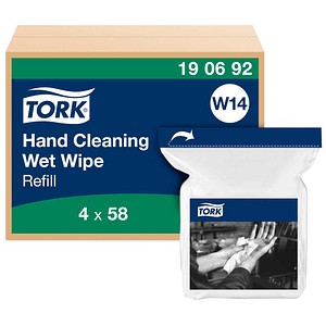 TORK Handreinigungstücher W14 1-lagig weiß, 4 Rollen
