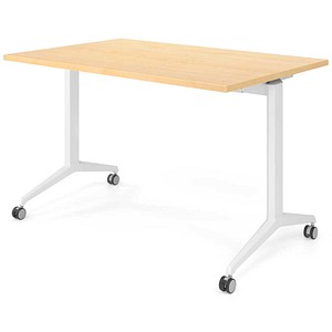 HAMMERBACHER Mehrzwecktisch ahorn rechteckig, T-Fuß-Gestell weiß, 120,0 x 80,0 x 75,0 cm